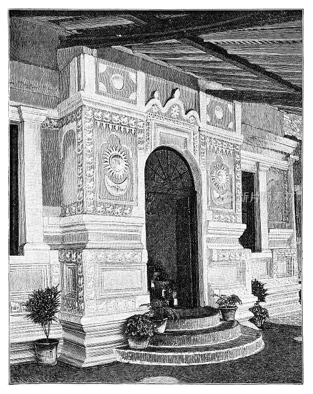 斯里兰卡康提皇宫的入口