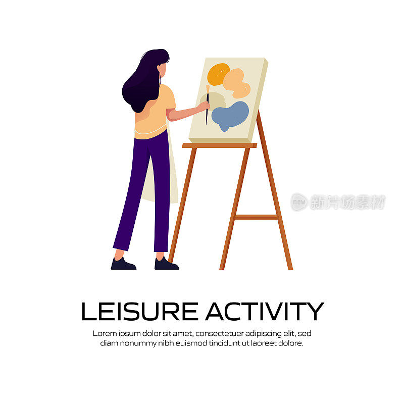 健康生活方式-休闲活动概念矢量插图网站横幅，广告和营销材料，在线广告，商业演示等。