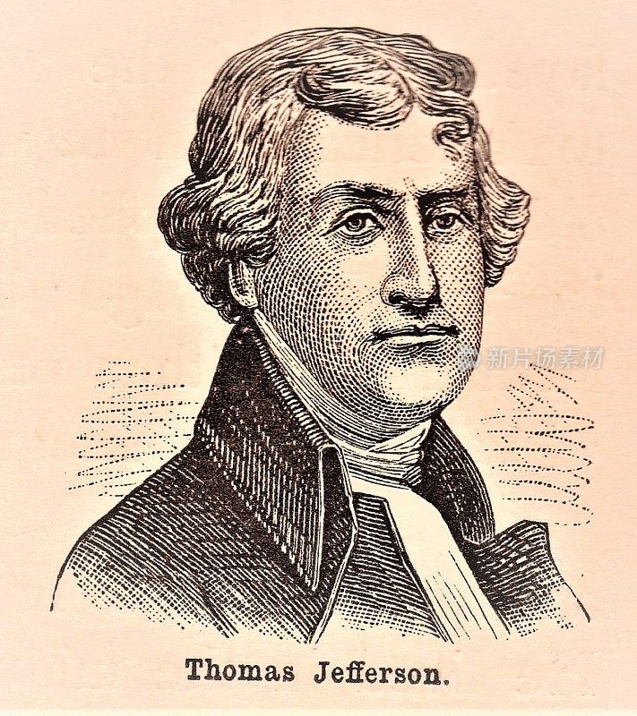 托马斯·杰斐逊肖像，美国国父，第二副总统，第三任总统
