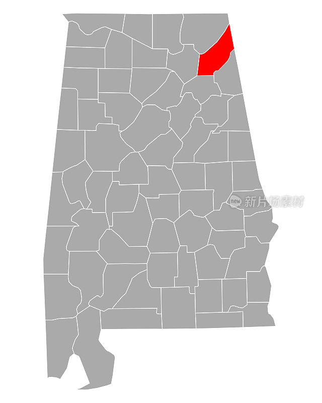 阿拉巴马州迪卡尔布地图