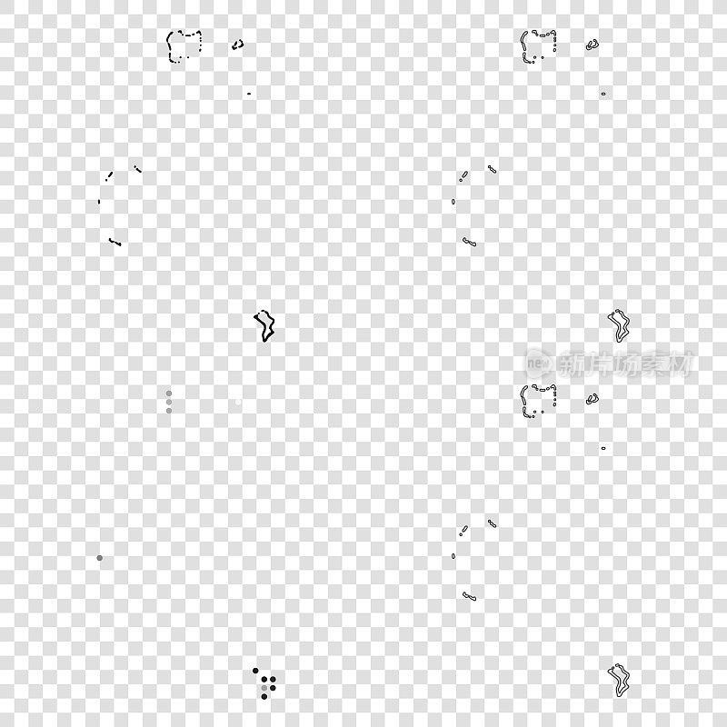 设计的英属印度洋领土地图-黑色，轮廓，马赛克和白色