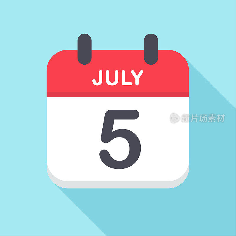 7月5日-日历图标-新年