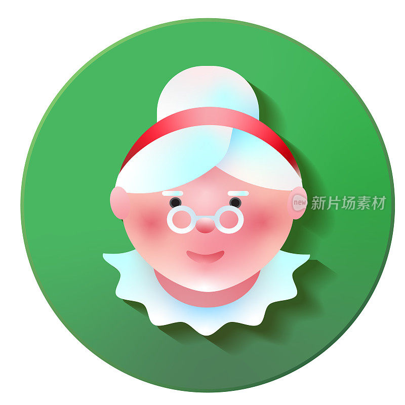 圣诞3D应用程序图标圣诞老人夫人设计在充满活力的梯度颜色