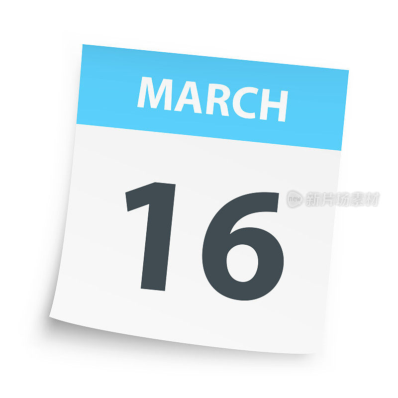 3月16日-每日日历在白色背景
