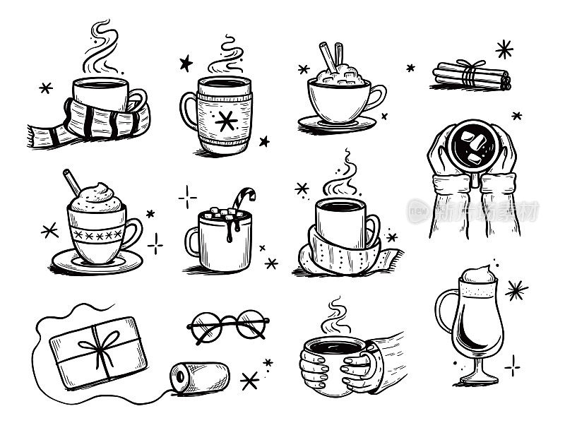 圣诞热饮集冬季咖啡、茶、巧克力
