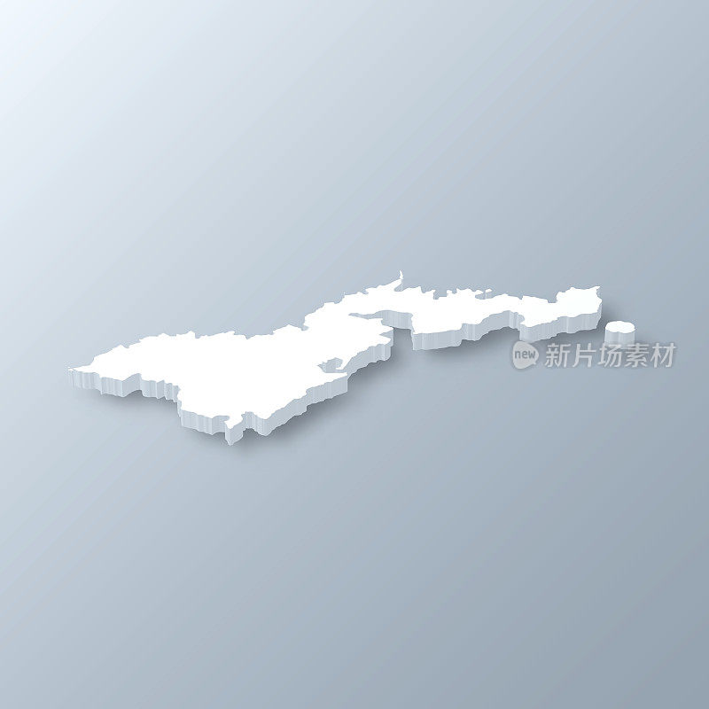 美属萨摩亚三维地图上的灰色背景