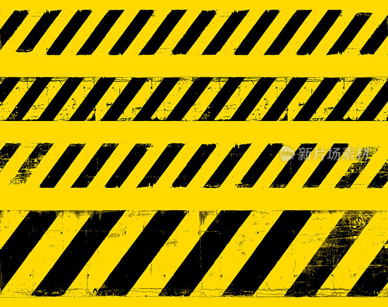 黄色垃圾警告标志的线条符号