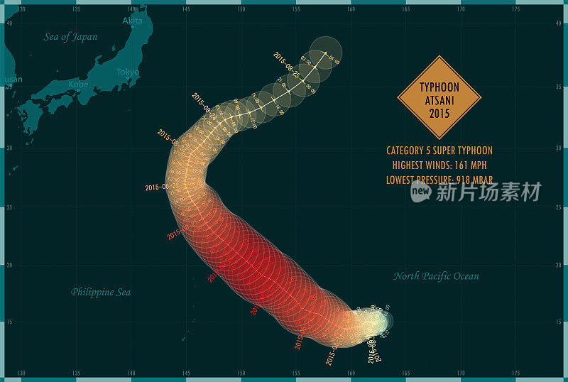 2015年台风埃萨尼追踪菲律宾海洋信息图