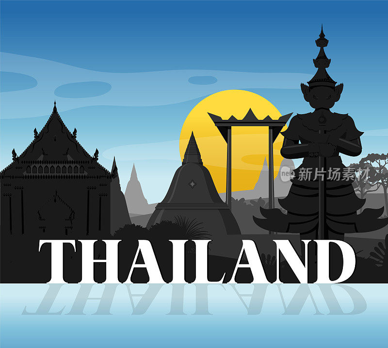 泰国标志性旅游景点背景