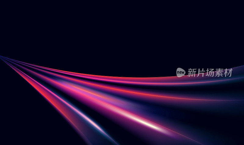 速度运动抽象紫色紫色光效应在晚上