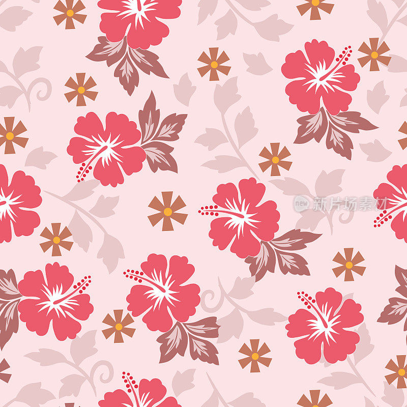 芙蓉无缝图案。