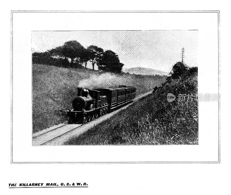 19世纪c基拉尼邮车G.S.和W.R.插图;大南西部铁路;1898年英国快报杂志