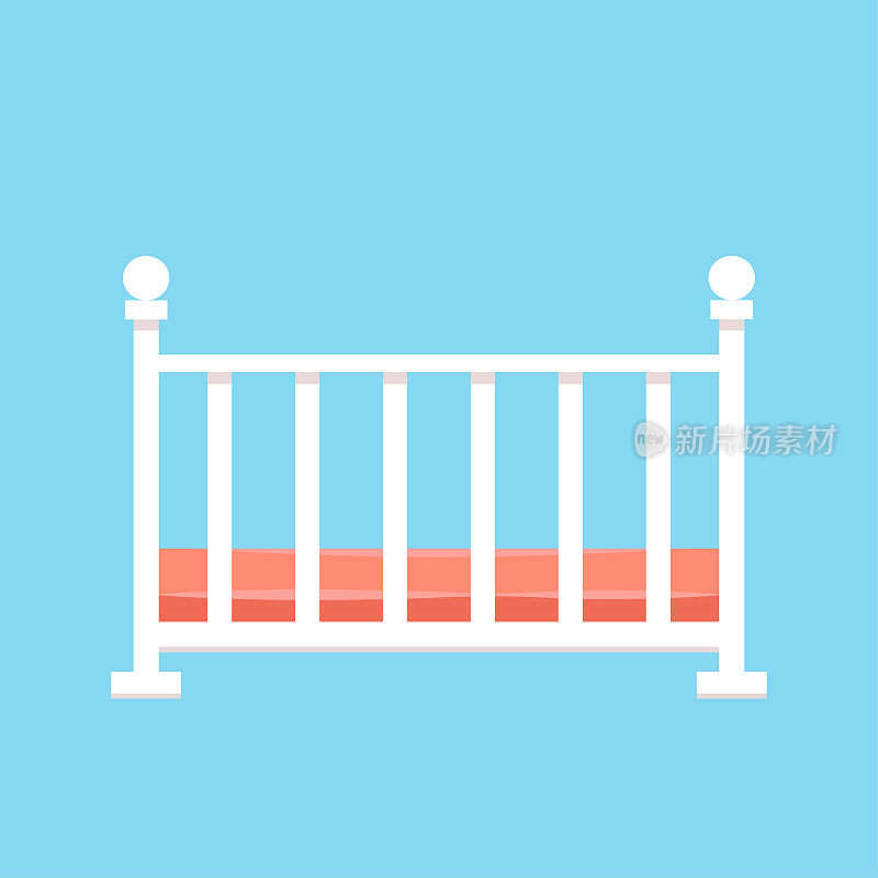 婴儿床卡通矢量。婴儿床矢量。