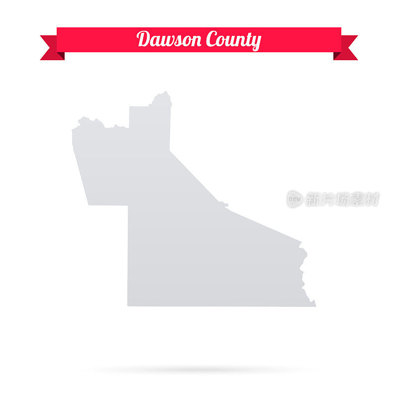 道森县，乔治亚州。白底红旗地图