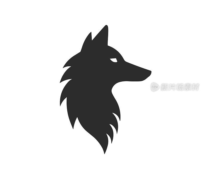 狼头标志抽象卡通设计