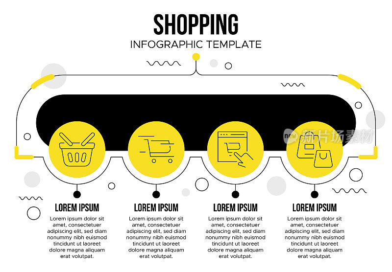 购物-零售疗法洞察信息图表模板:趋势，支出，品牌，购物者行为