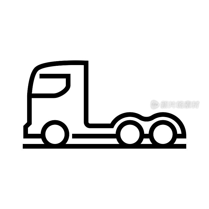 卡车汽车线图标。采购产品汽车，轿车，小型货车，拖拉机，4x4，轿车。