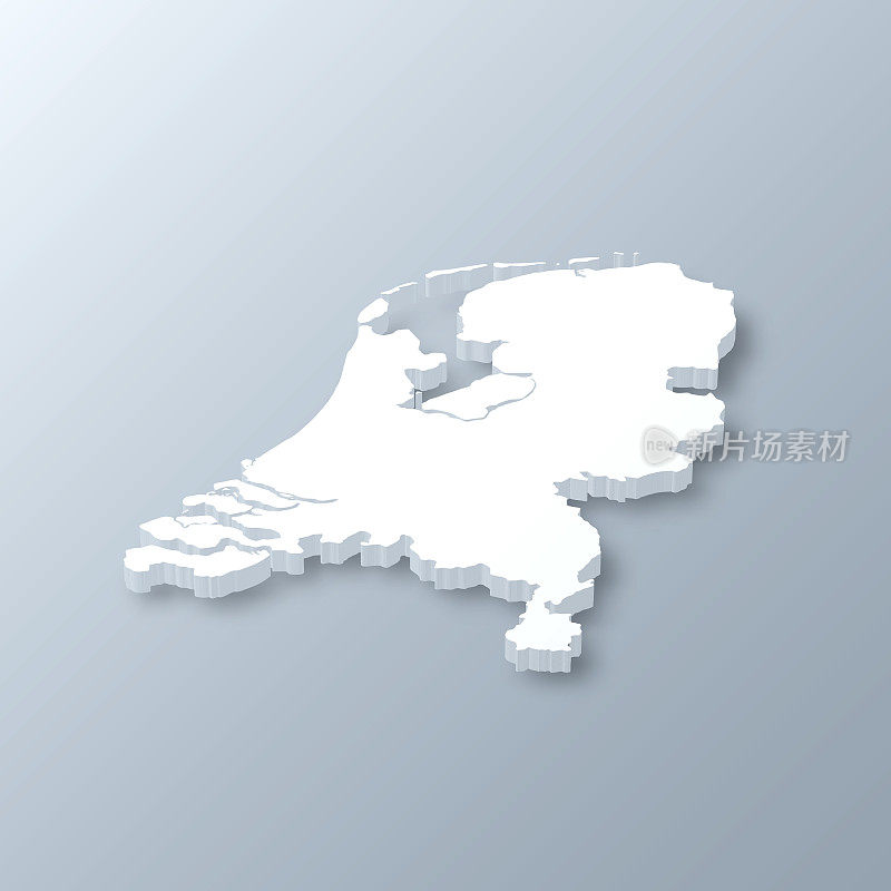 荷兰3D地图上的灰色背景