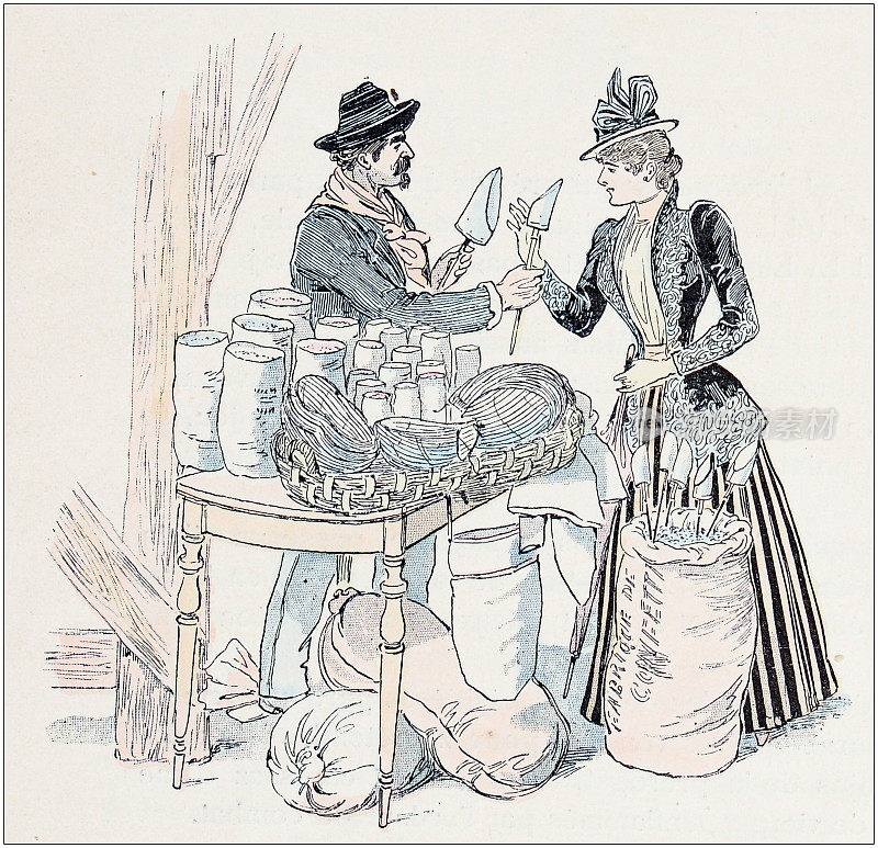 古董插图:尼斯狂欢节