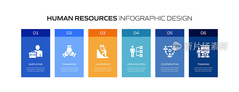 人力资源信息图表模板，元素和图标。简单的矢量信息图设计