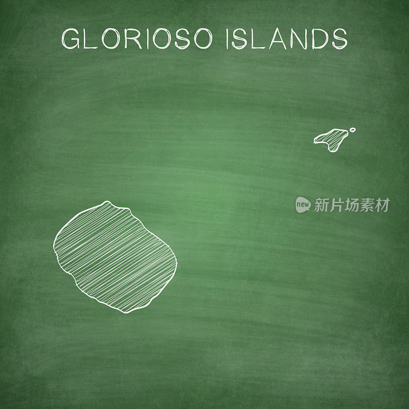 格洛罗索群岛的地图画在黑板上-黑板