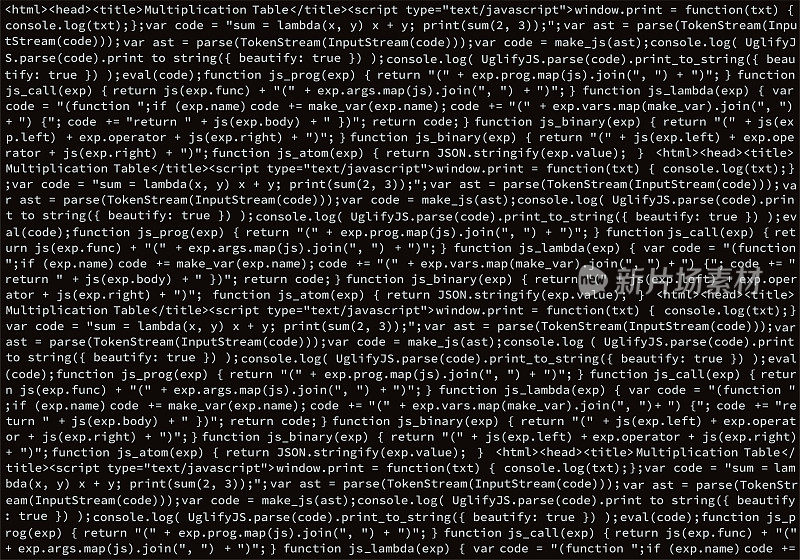 程序代码。软件数字抽象代码Javascript文本背景。矢量图