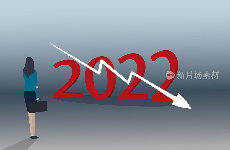 2022年的通胀数字和下降的箭头