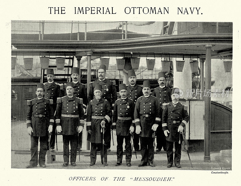 奥斯曼帝国海军，messoudie军官，1890年代，19世纪