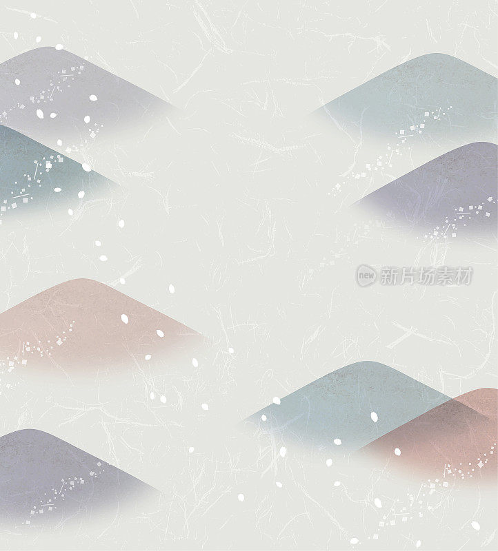 日本雾山水彩图案