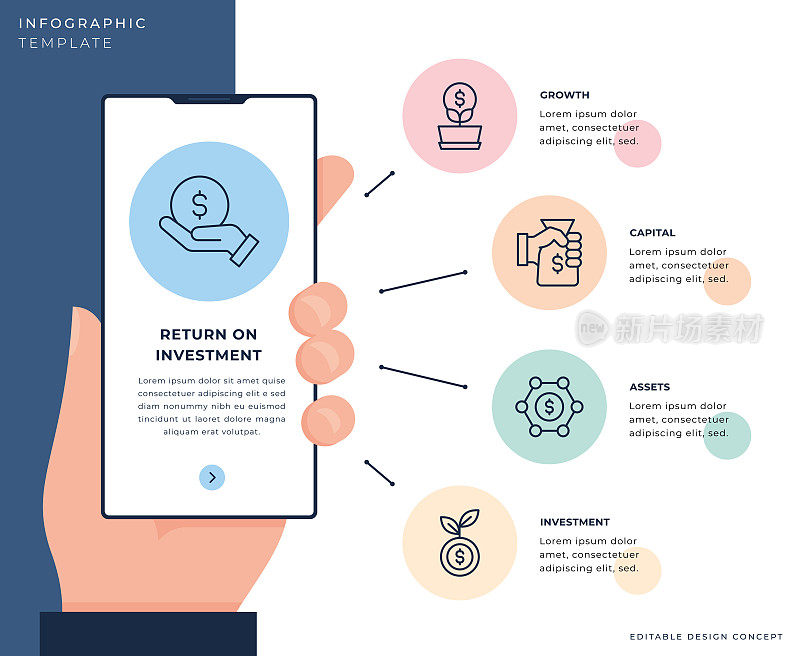 投资回报信息图设计模板