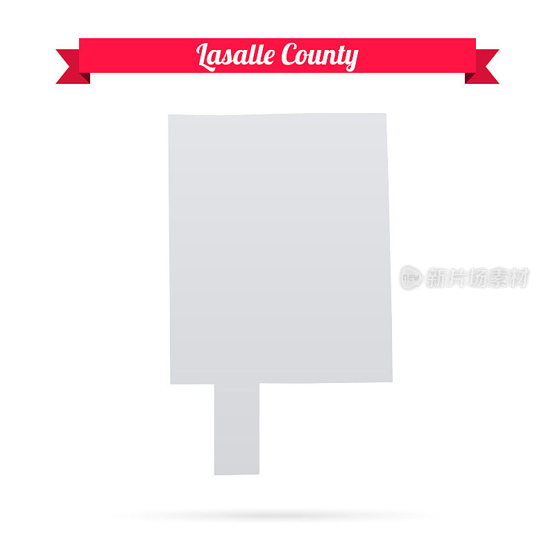 拉萨尔县，伊利诺伊州。白底红旗地图