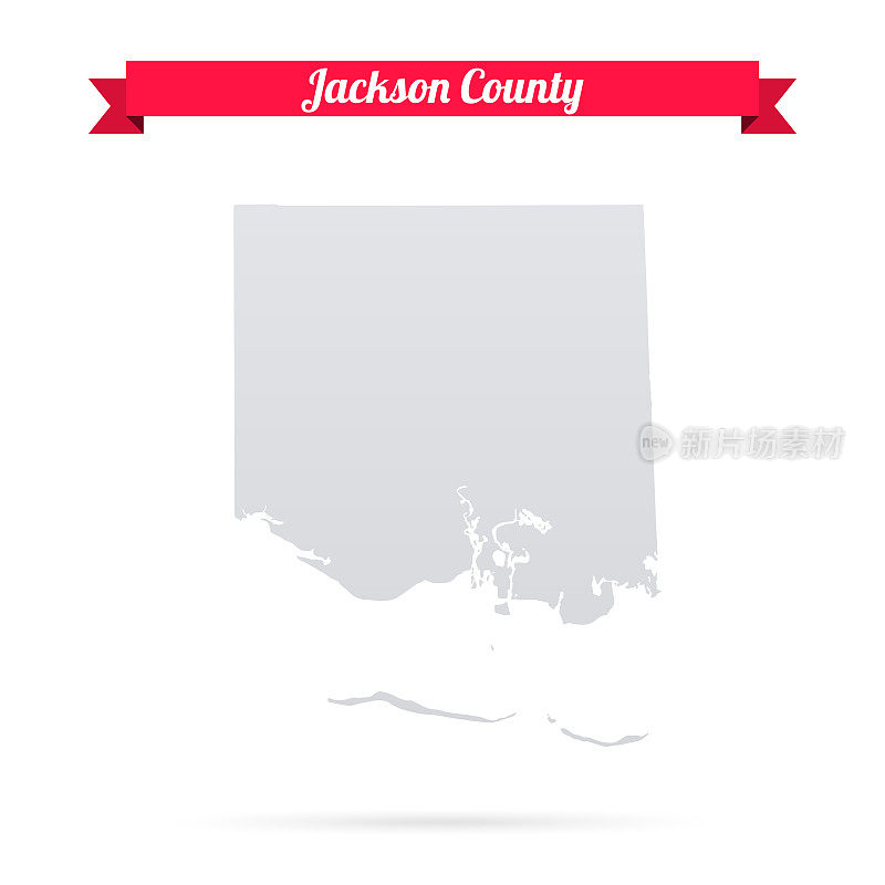 杰克逊县，密西西比州。白底红旗地图