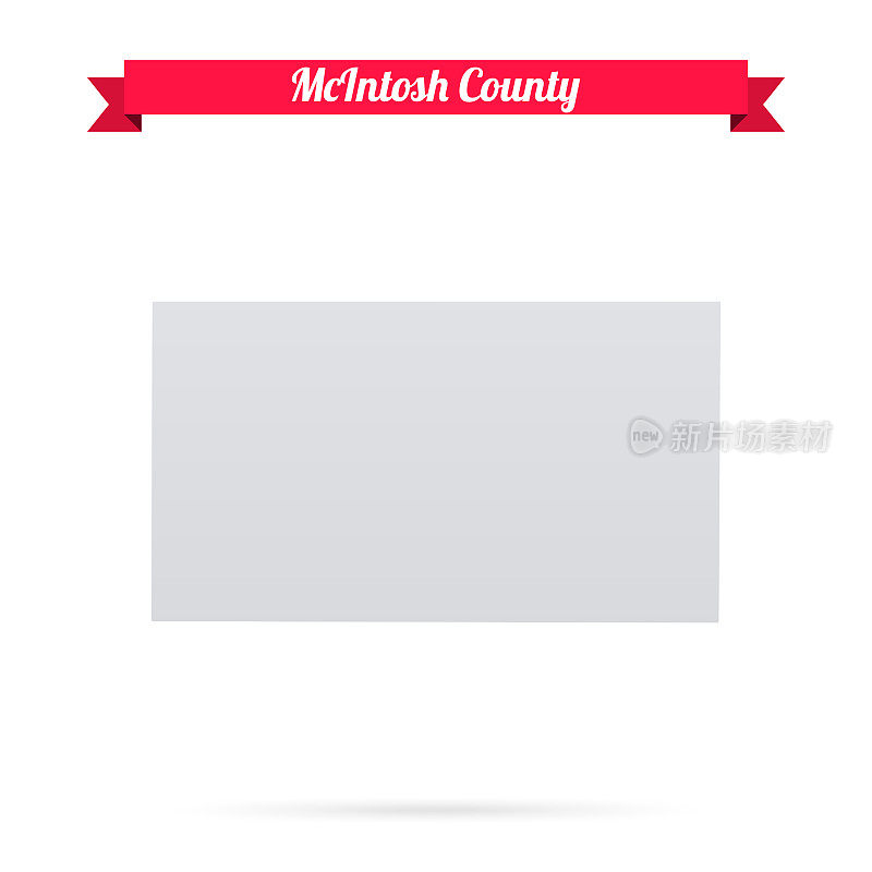 北达科他州麦金托什县。白底红旗地图