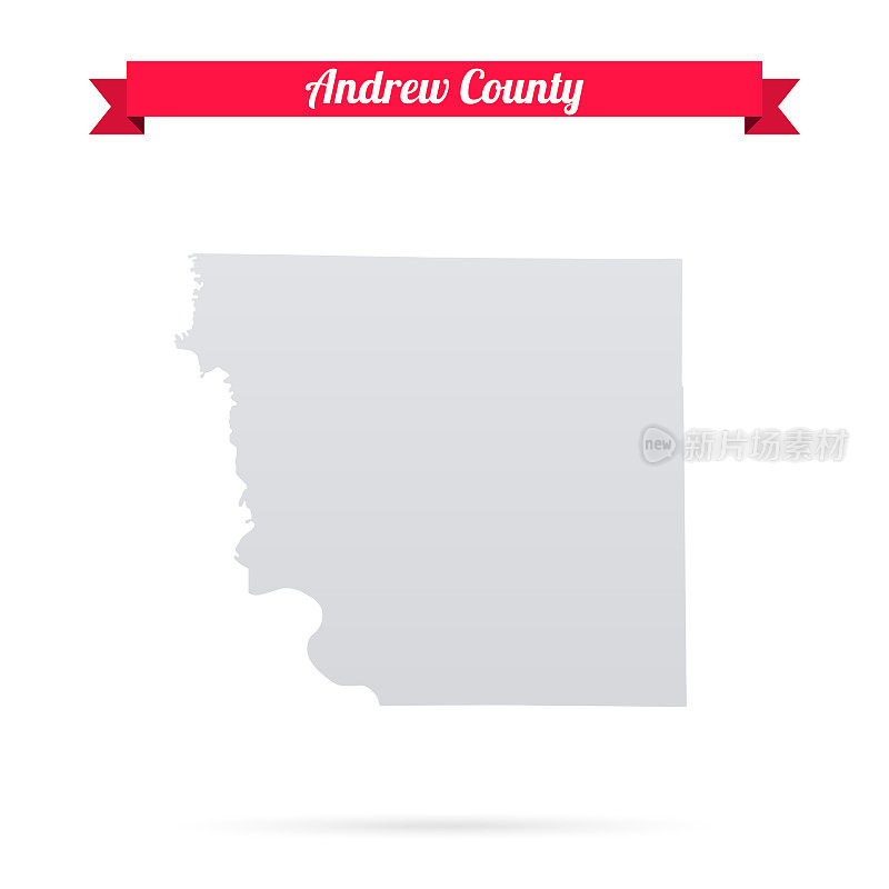 密苏里州安德鲁县。白底红旗地图