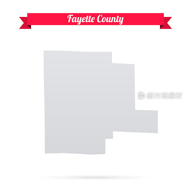 阿拉巴马州的费耶特县。白底红旗地图
