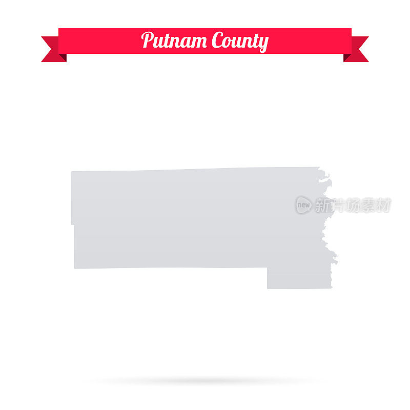 密苏里州普特南县。白底红旗地图