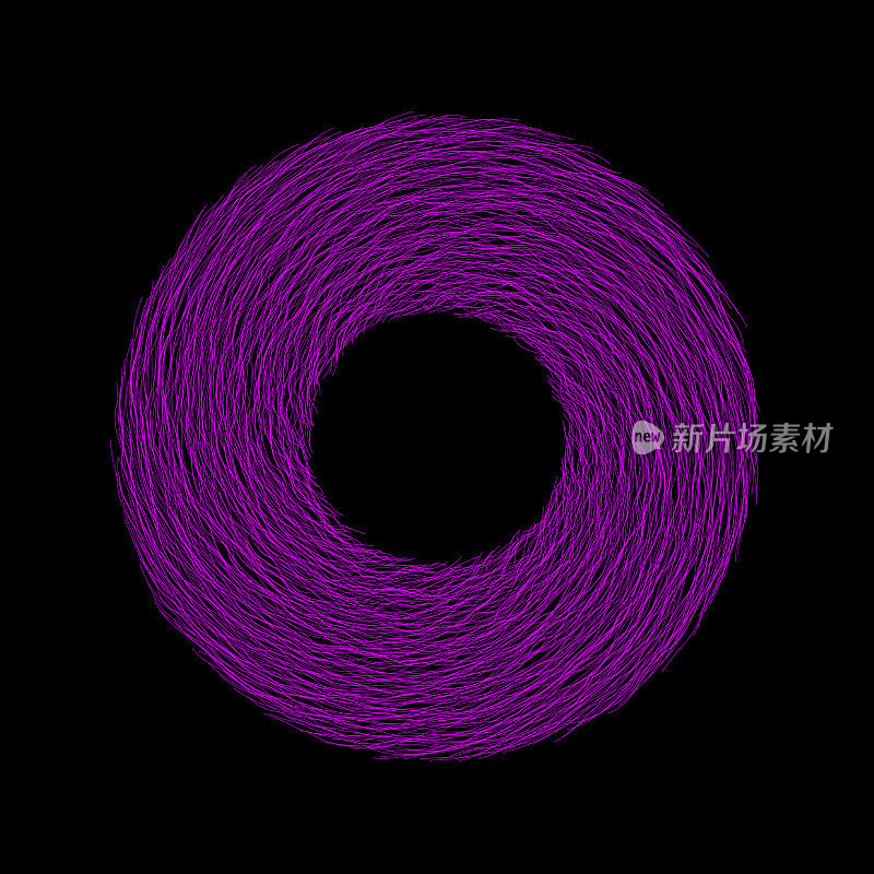 不均匀的紫色圆形漩涡线图案在甜甜圈形状