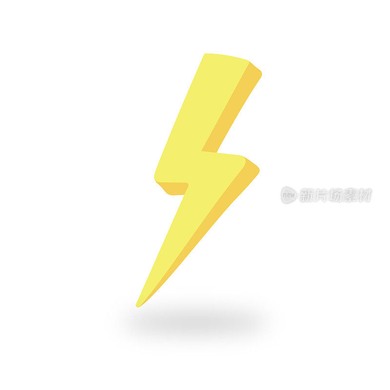 电力平面图标。能量,闪电,动力。