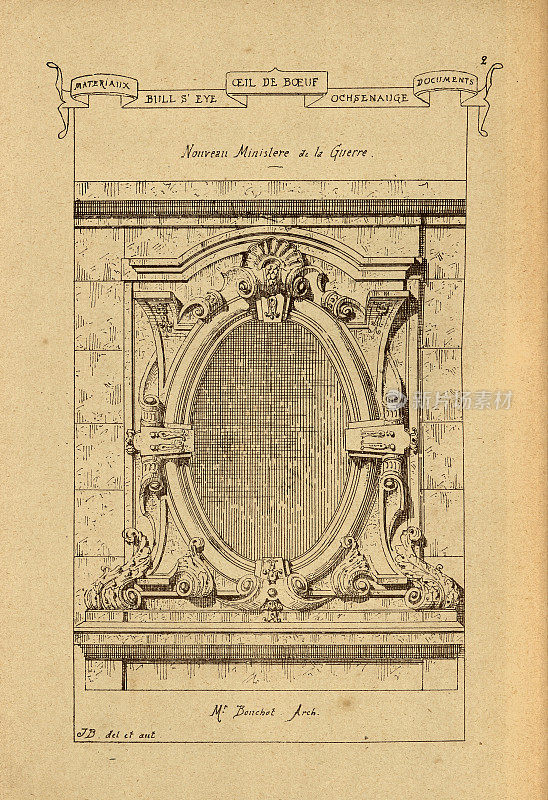 建筑oeil-de-boeuf，牛眼窗，建筑史，装饰和设计，艺术，法国，维多利亚，19世纪