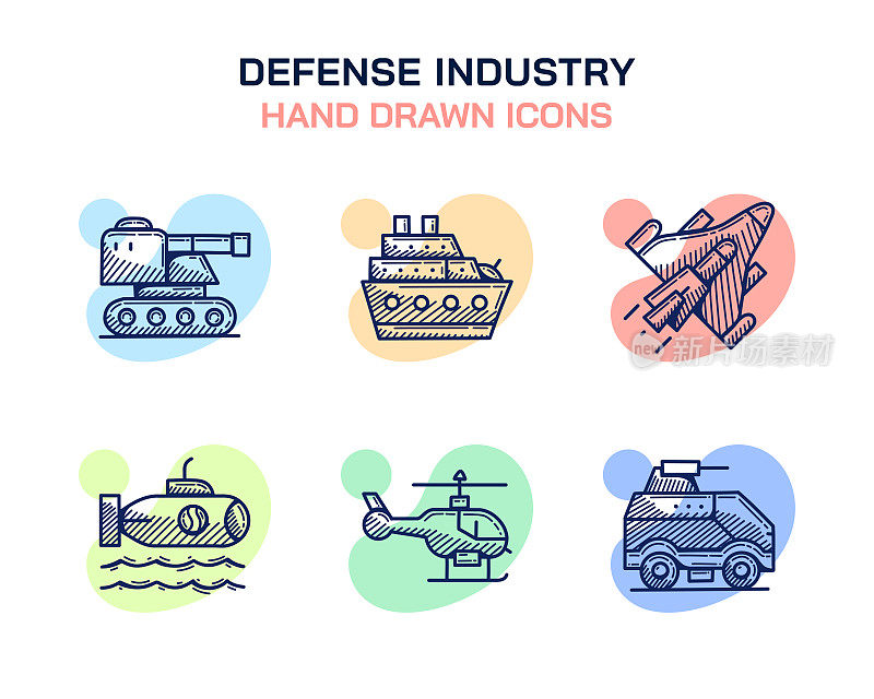 采购产品国防工业，装甲坦克，战舰，战斗机，潜艇，直升机图标