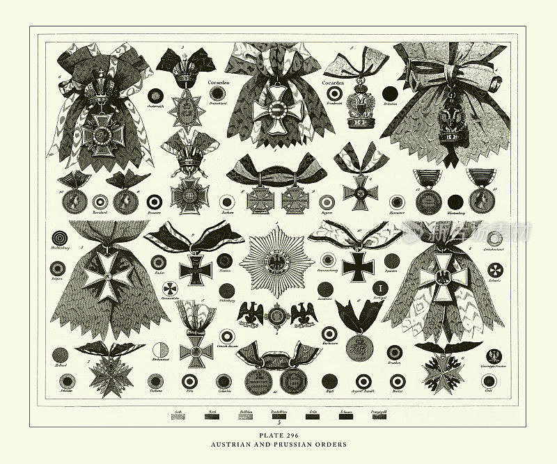 雕刻古董，奥地利和普鲁士命令雕刻古董插图，出版于1851年