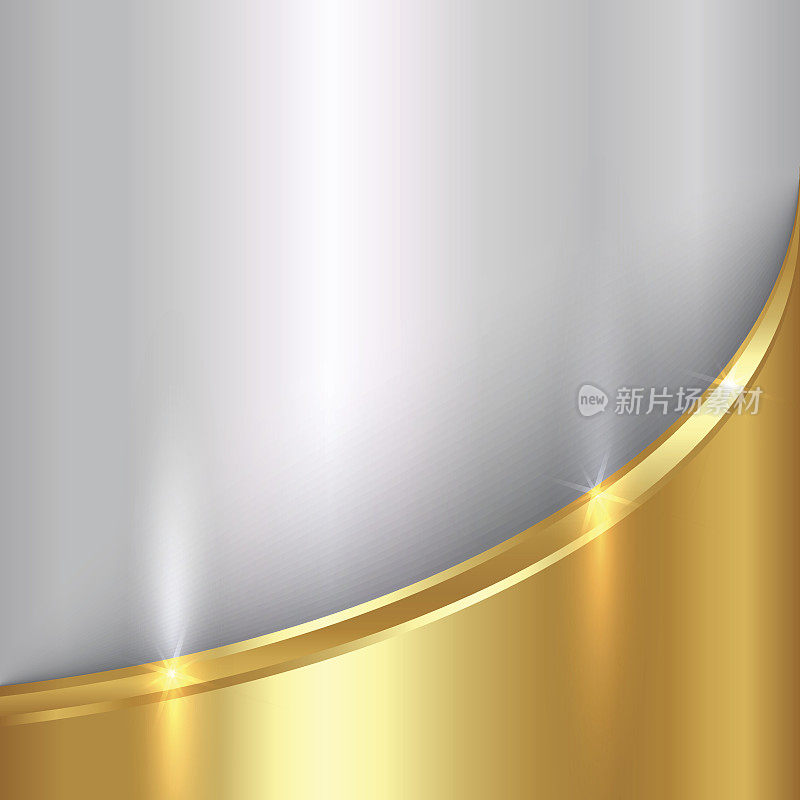 银色和金色的金属曲线背景
