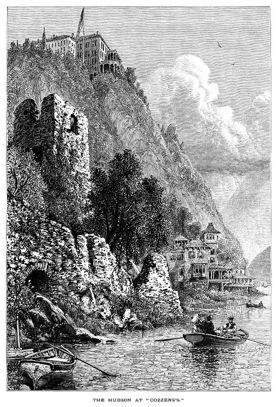 科赞斯的哈德逊河(维多利亚时代的版画)