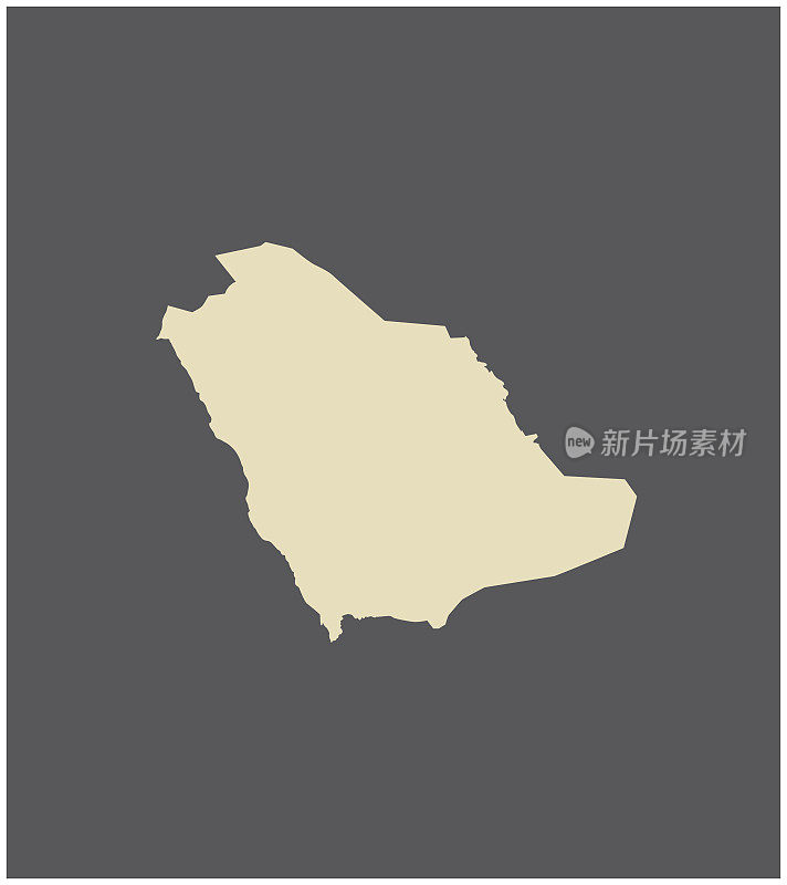 沙特阿拉伯地图矢量轮廓