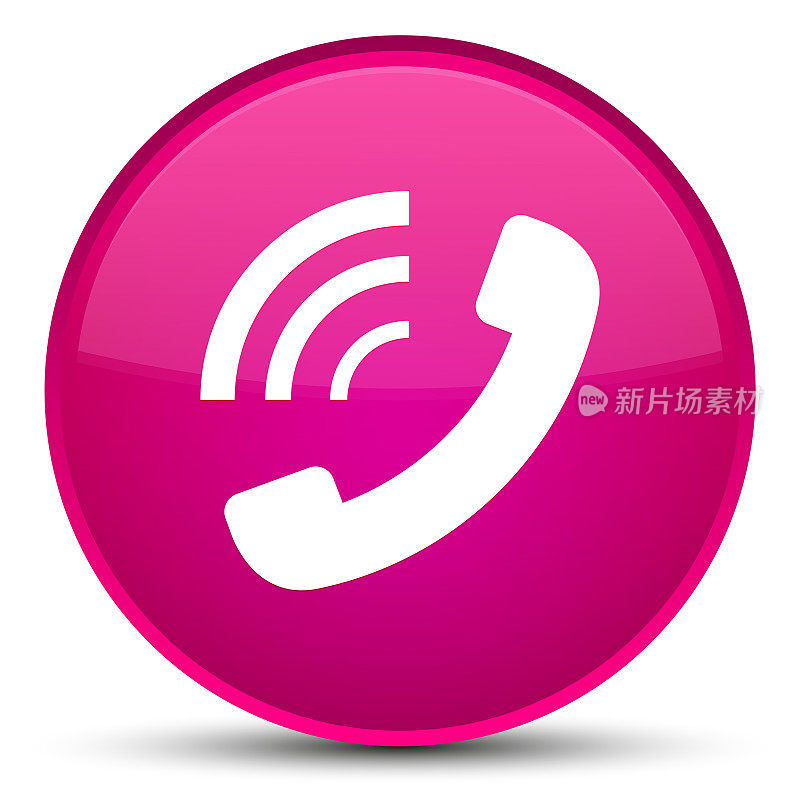电话铃声图标特殊的粉色圆形按钮