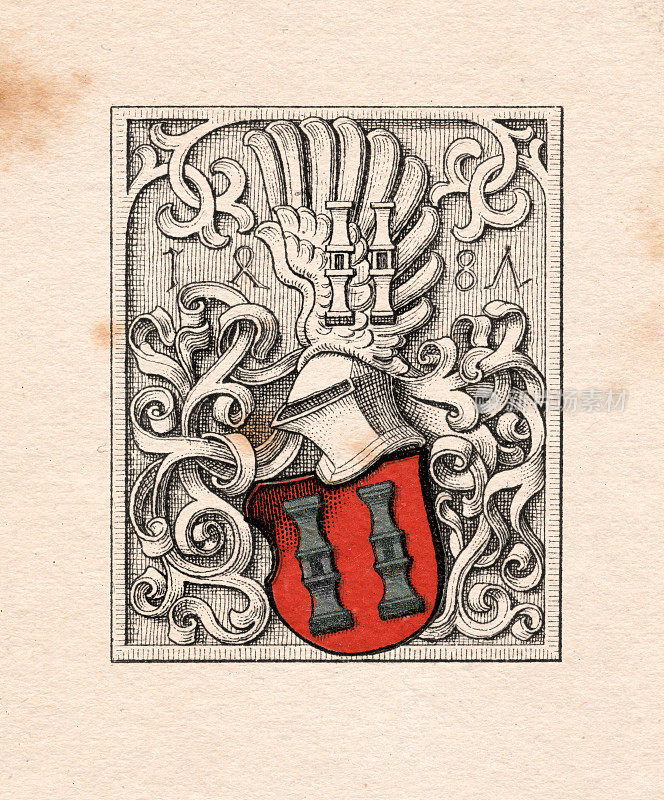 15世纪的中世纪古盾徽