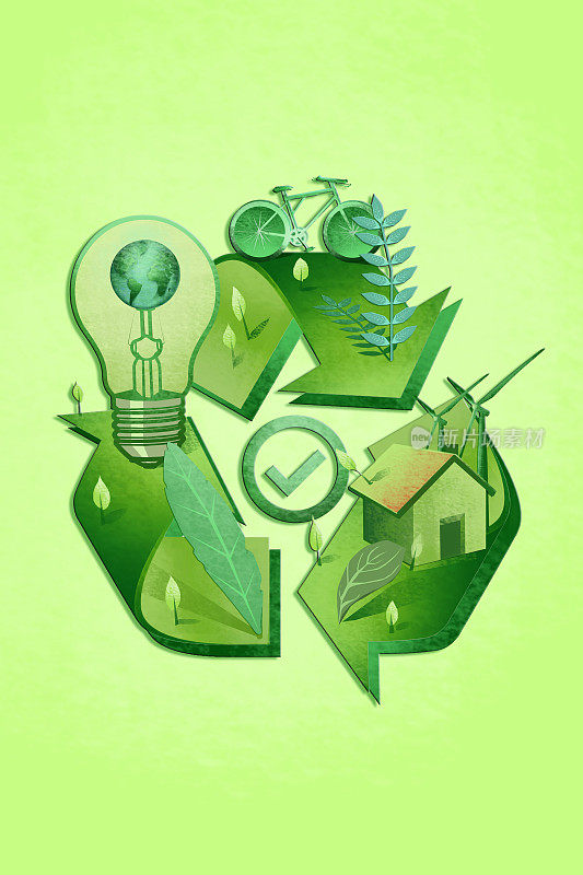 可持续发展的概念。可再生能源和绿色能源生态系统。
