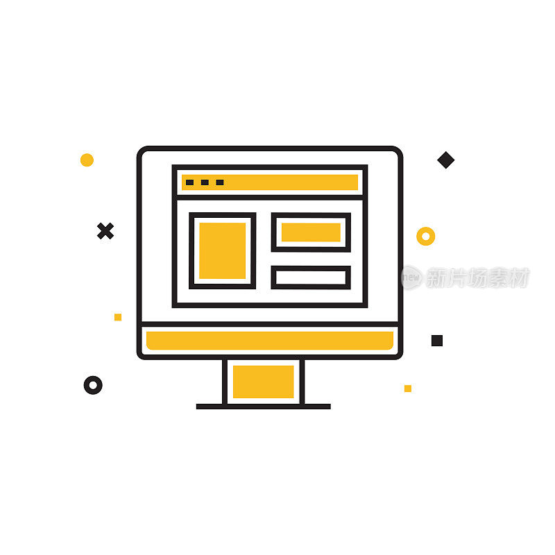 用户界面平面线图标，轮廓向量符号插图。