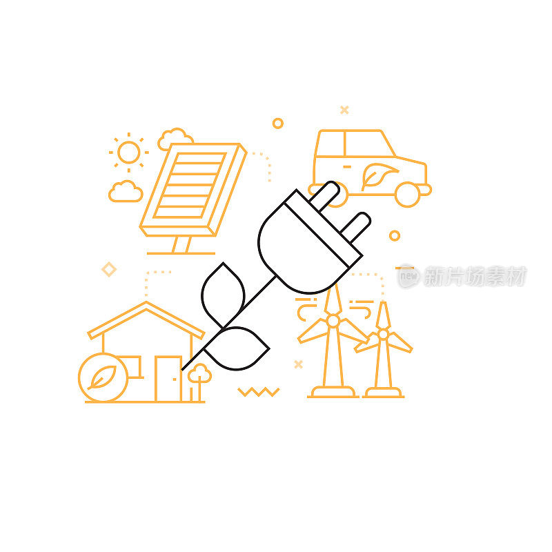 全球变暖线图标，轮廓矢量符号插图。