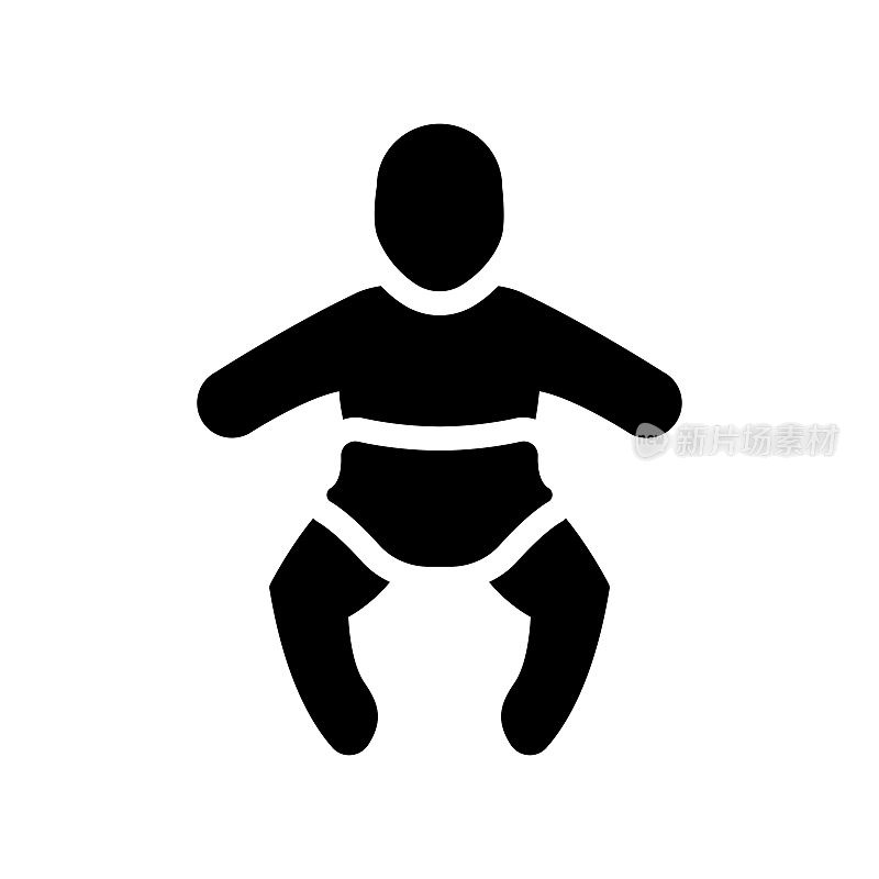 儿科图标，矢量符号插图。